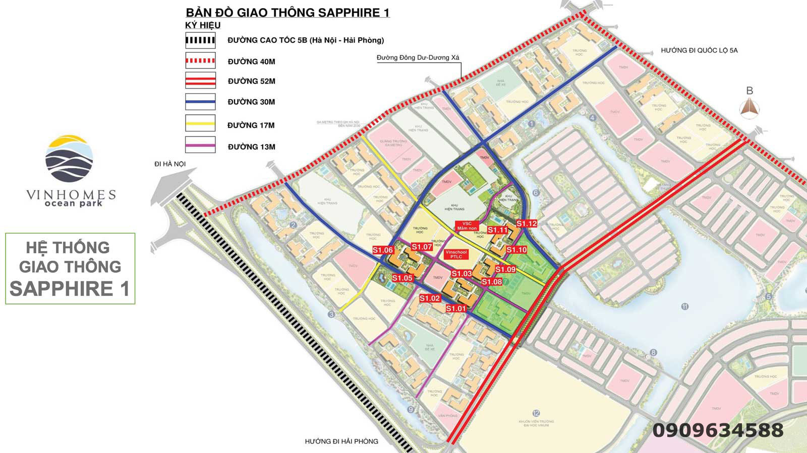 HỆ THỐNG GIAO THÔNG KHU SAPHIARE 01